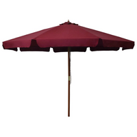 Outdoor Parasol with Wooden Pole 330 cm Burgundy