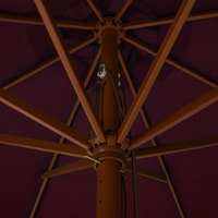 Outdoor Parasol with Wooden Pole 330 cm Burgundy