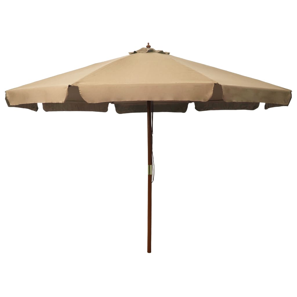 Outdoor Parasol with Wooden Pole 330 cm Taupe - Create Shade and Enjoy Outdoor Time