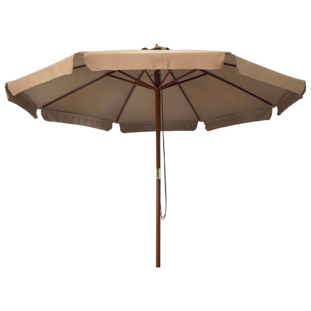 Outdoor Parasol with Wooden Pole 330 cm Taupe - Create Shade and Enjoy Outdoor Time