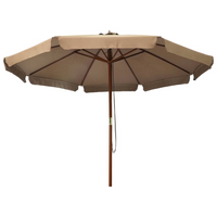 Outdoor Parasol with Wooden Pole 330 cm Taupe - Create Shade and Enjoy Outdoor Time