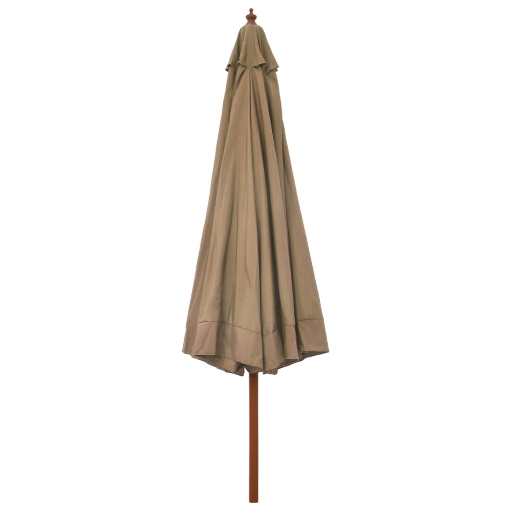 Outdoor Parasol with Wooden Pole 330 cm Taupe - Create Shade and Enjoy Outdoor Time