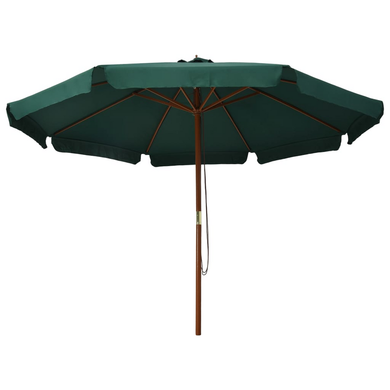 Outdoor Parasol with Wooden Pole 330 cm Green - Shade Your Outdoor Space