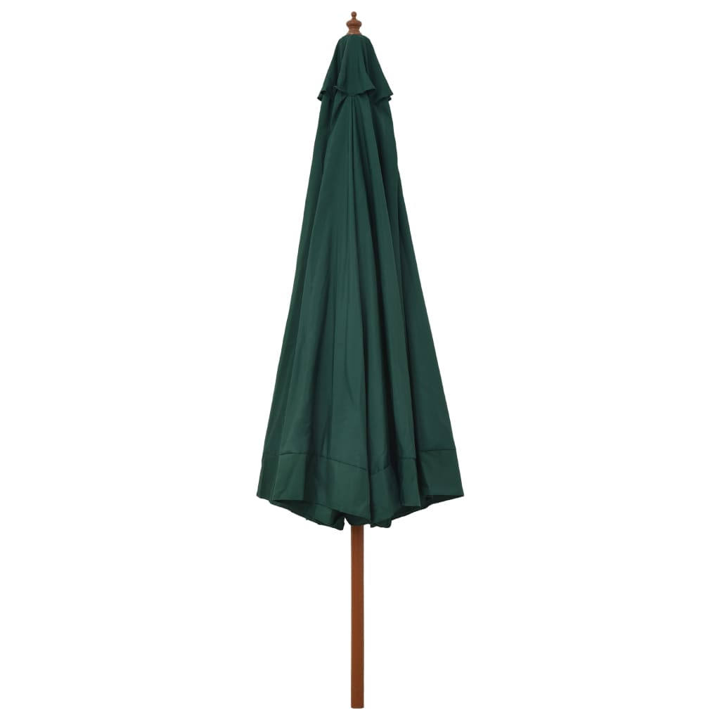 Outdoor Parasol with Wooden Pole 330 cm Green - Shade Your Outdoor Space