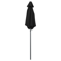 Parasol Black 200x224 cm Aluminium - UV Protective, Crank and Tiltable Design