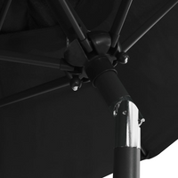 Parasol Black 200x224 cm Aluminium - UV Protective, Crank and Tiltable Design