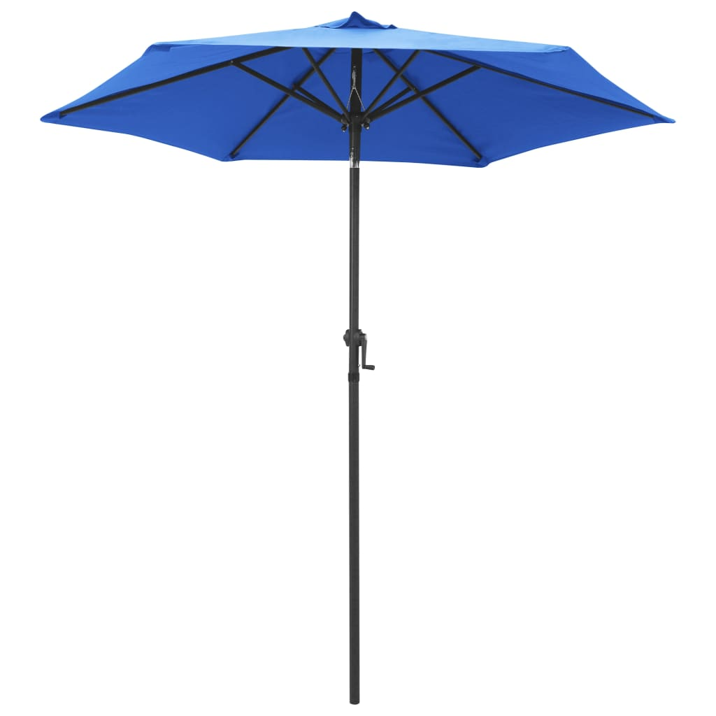 Parasol Blue 200x224 cm Aluminium - UV Protection, Crank and Tilt Design