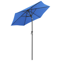 Parasol Blue 200x224 cm Aluminium - UV Protection, Crank and Tilt Design