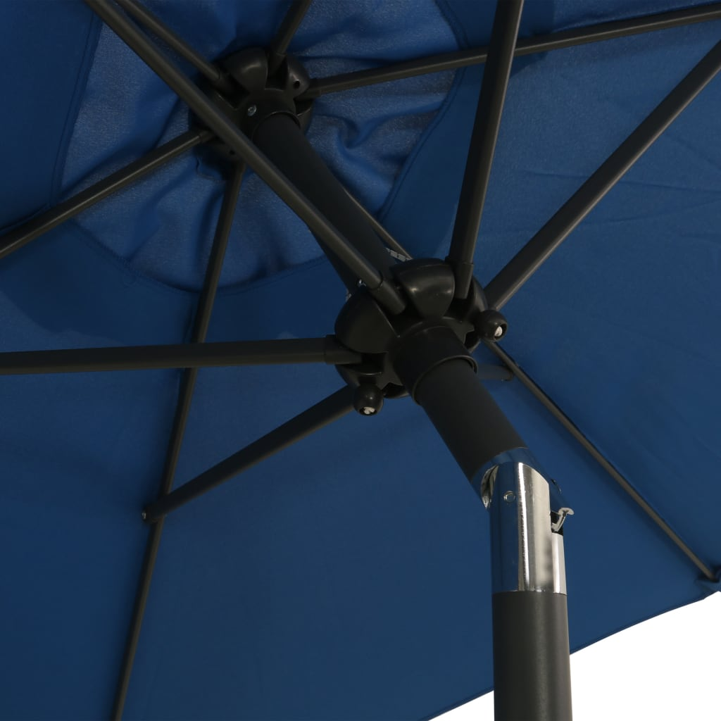 Parasol Blue 200x224 cm Aluminium - UV Protection, Crank and Tilt Design