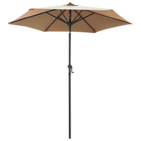 Parasol Taupe 200x224 cm Aluminium - UV Protective, Tiltable, Sturdy Metal Ribs