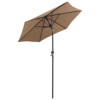 Parasol Taupe 200x224 cm Aluminium - UV Protective, Tiltable, Sturdy Metal Ribs