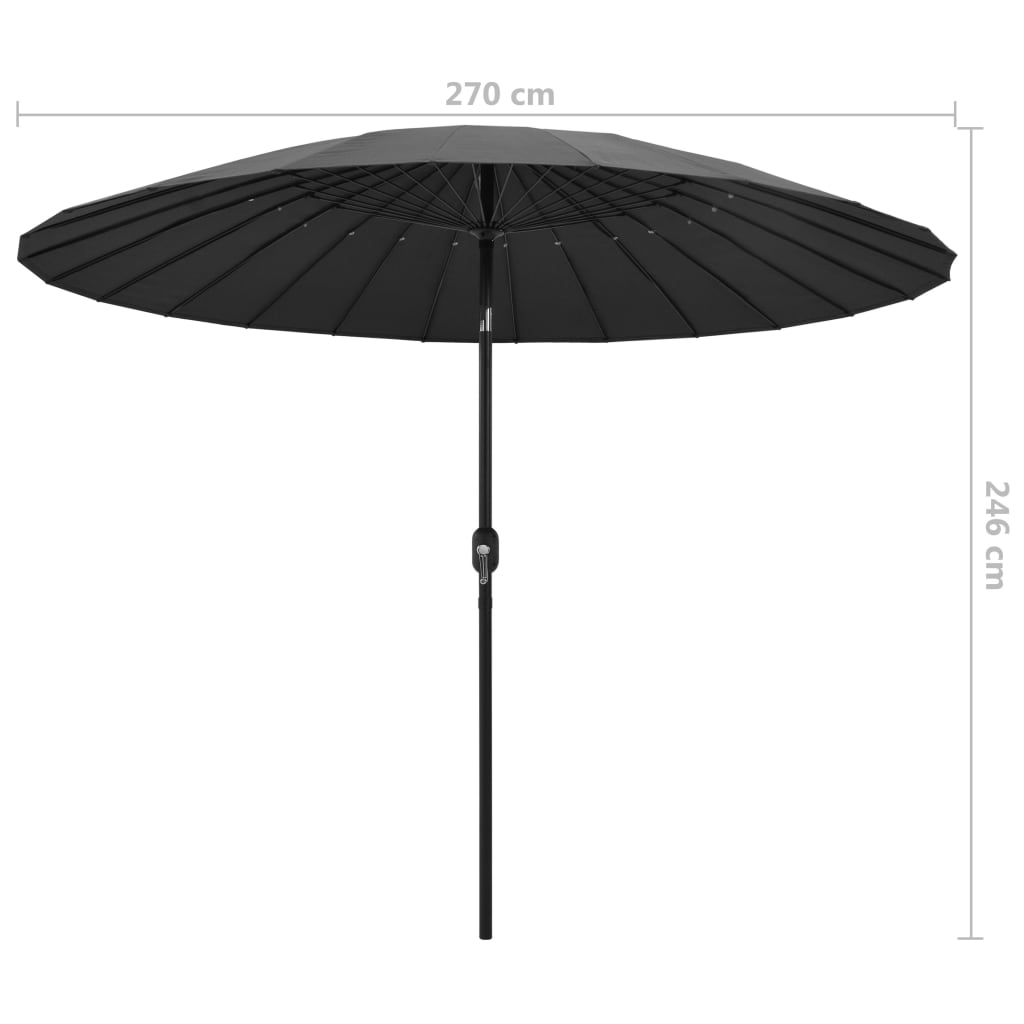 Outdoor Parasol with Aluminium Pole 270 cm Anthracite - UV Protective and Easy to Clean | Affordable Price