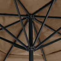 Outdoor Parasol with Aluminium Pole 600 cm Taupe - UV Protective Polyester, Crank System, Easy Assembly