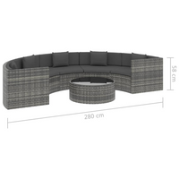 6 Piece Garden Lounge Set with Cushions Poly Rattan Grey - Transform Your Outdoor Space