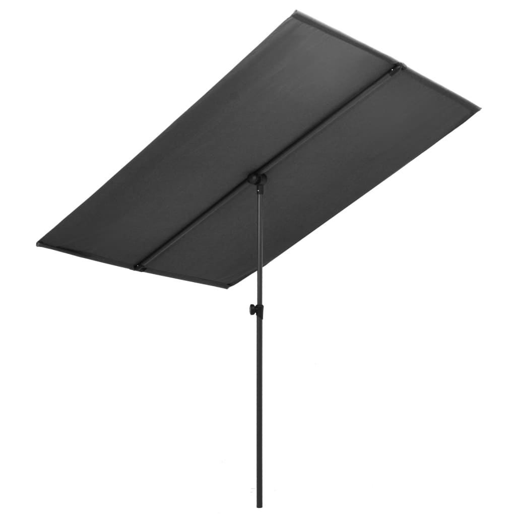 Outdoor Parasol with Aluminium Pole 180x110 cm Anthracite - UV Protective and Rotatable Canopy