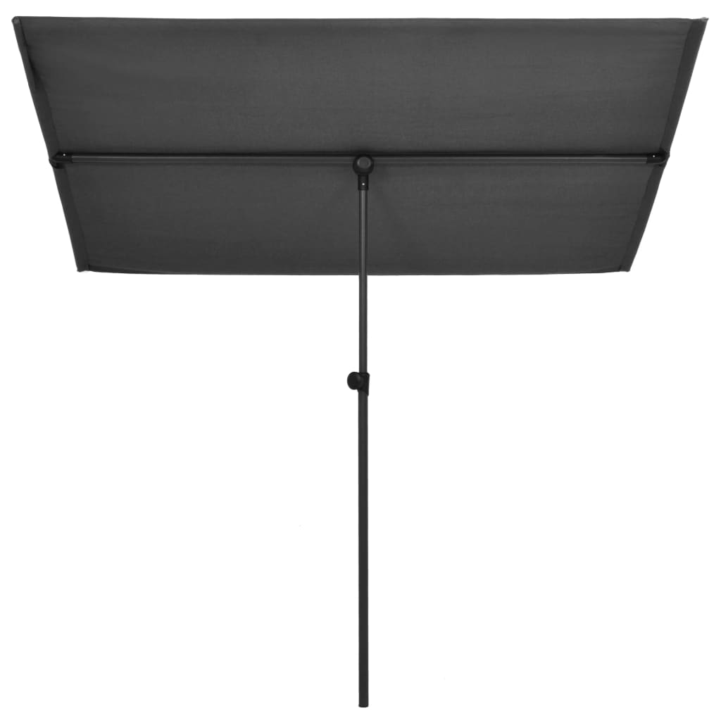 Outdoor Parasol with Aluminium Pole 180x110 cm Anthracite - UV Protective and Rotatable Canopy