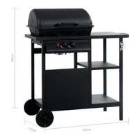 Gas BBQ Grill with 3-layer Side Table Black - Create Delicious Outdoor Feasts