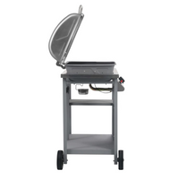 Gas BBQ Grill with 3-layer Side Table - Black and Silver