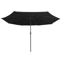 Outdoor Parasol with Metal Pole 390 cm Black - Create Shade and Enjoy Outdoor Time