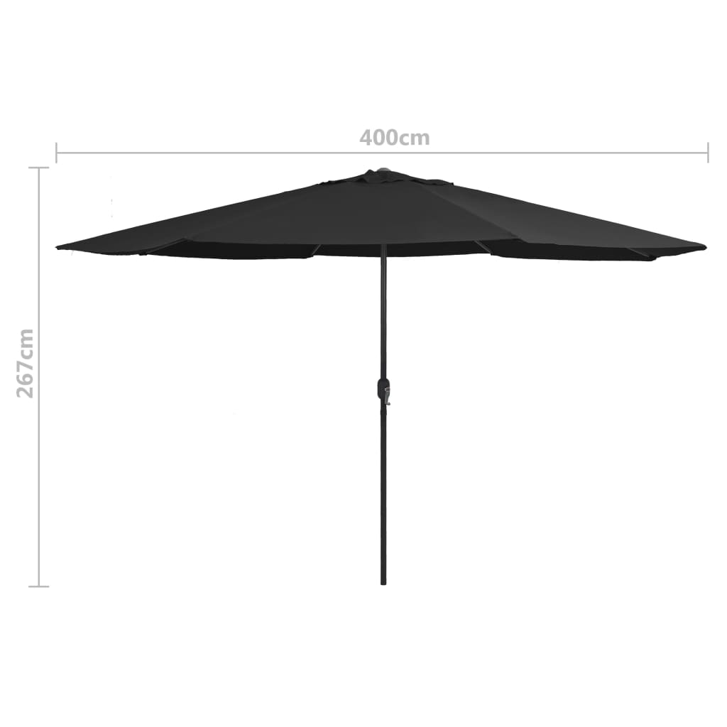 Outdoor Parasol with Metal Pole 390 cm Black - Create Shade and Enjoy Outdoor Time