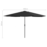 Outdoor Parasol with Metal Pole 390 cm Black - Create Shade and Enjoy Outdoor Time