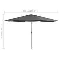 Outdoor Parasol with Metal Pole 390 cm Anthracite - Protect Yourself from the Sun