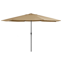 Outdoor Parasol with Metal Pole 390 cm Taupe - UV Protective and Durable