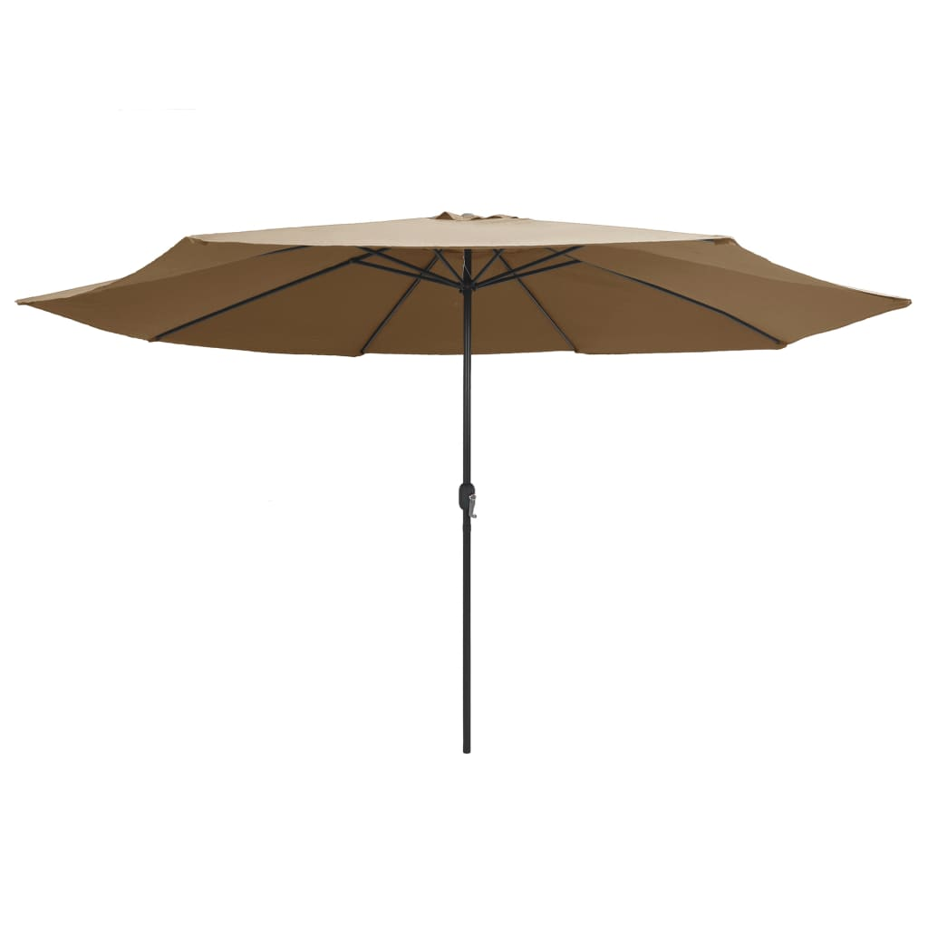 Outdoor Parasol with Metal Pole 390 cm Taupe - UV Protective and Durable