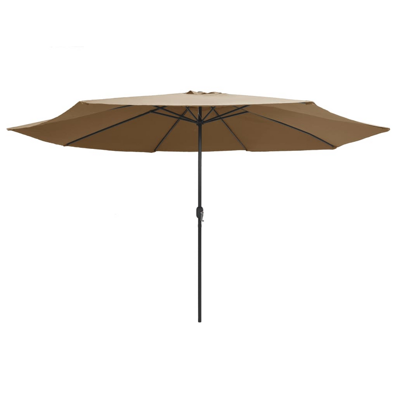 Outdoor Parasol with Metal Pole 390 cm Taupe - UV Protective and Durable