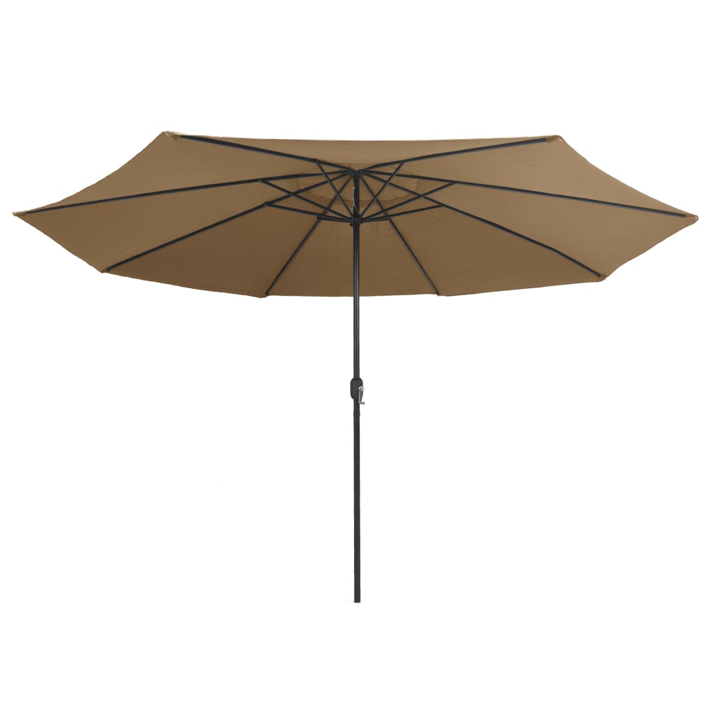 Outdoor Parasol with Metal Pole 390 cm Taupe - UV Protective and Durable