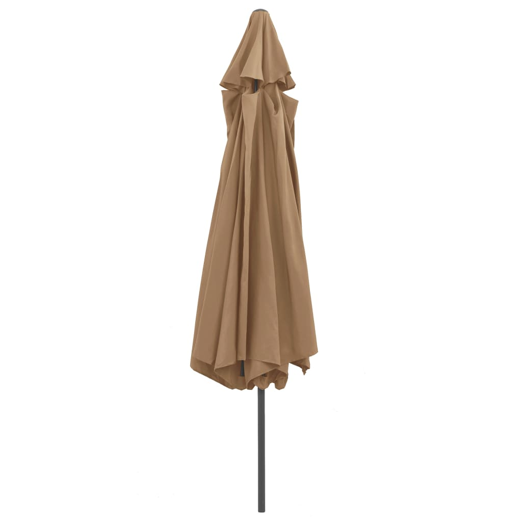 Outdoor Parasol with Metal Pole 390 cm Taupe - UV Protective and Durable