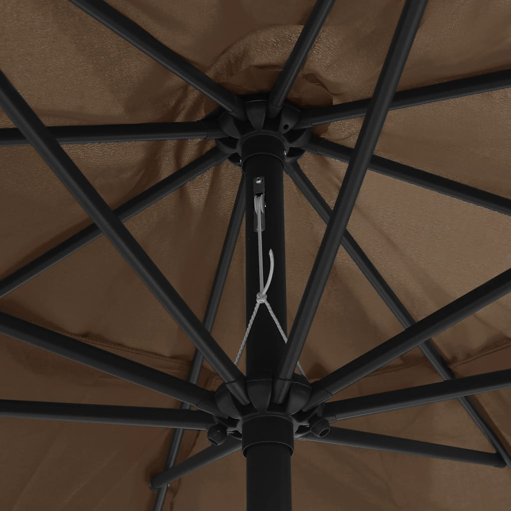 Outdoor Parasol with Metal Pole 390 cm Taupe - UV Protective and Durable