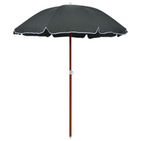 Parasol with Steel Pole 180 cm Anthracite - UV Protective and Water-Resistant