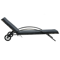 Sun Loungers with Table Poly Rattan Anthracite - Outdoor Garden Furniture Set