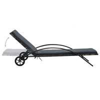 Sun Loungers with Table Poly Rattan Anthracite - Outdoor Garden Furniture Set