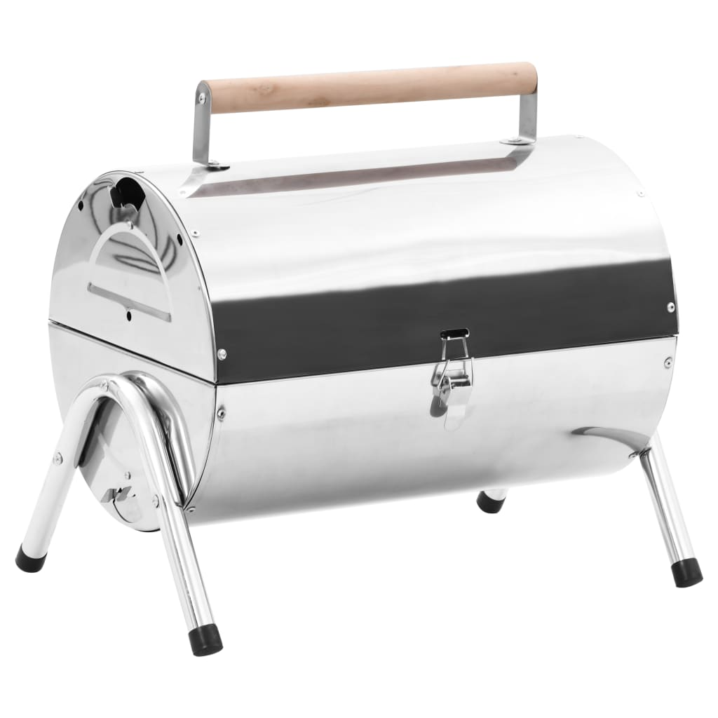 Portable Tabletop Charcoal BBQ Grill - Stainless Steel, Double Grids