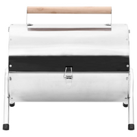 Portable Tabletop Charcoal BBQ Grill - Stainless Steel, Double Grids