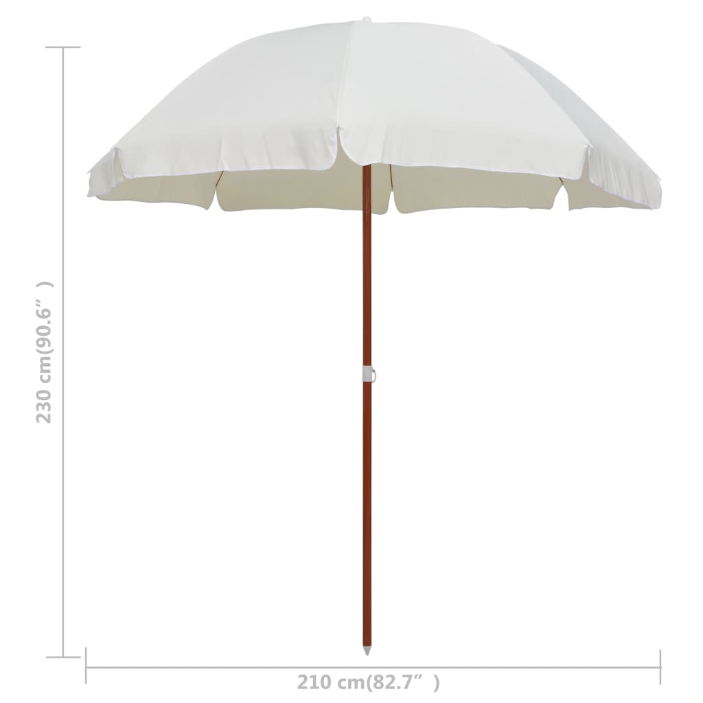 Parasol with Steel Pole 240 cm Sand - Sun Protection and Shade