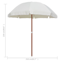 Parasol with Steel Pole 240 cm Sand - Sun Protection and Shade