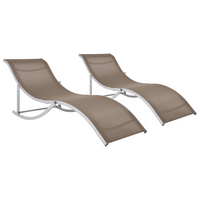 Folding Sun Loungers 2 pcs Taupe Textilene - Comfortable and Stylish