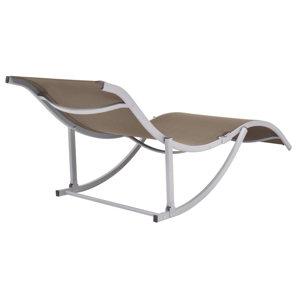 Folding Sun Loungers 2 pcs Taupe Textilene - Comfortable and Stylish