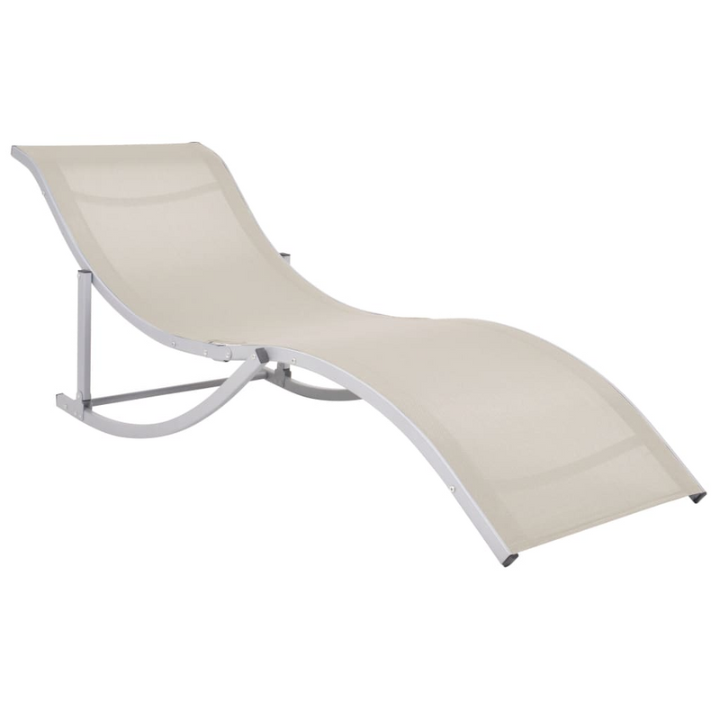 Folding Sun Loungers 2 pcs Cream Textilene - Comfort and Style for Outdoor Relaxation