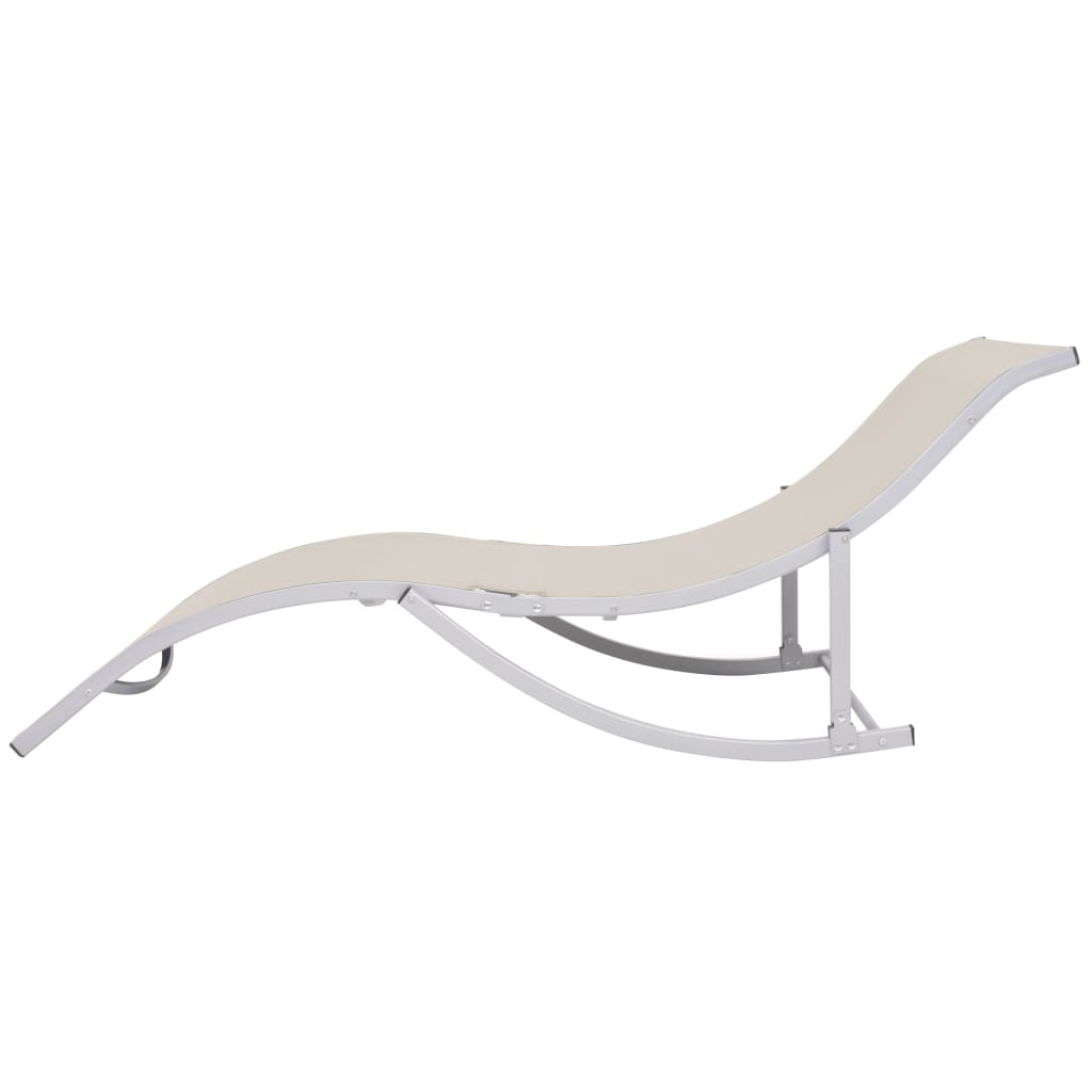 Folding Sun Loungers 2 pcs Cream Textilene - Comfort and Style for Outdoor Relaxation