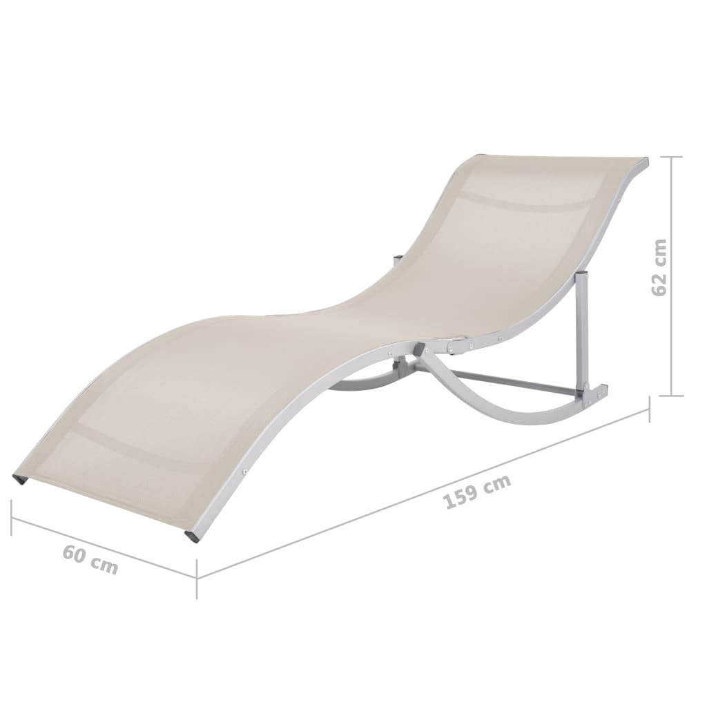 Folding Sun Loungers 2 pcs Cream Textilene - Comfort and Style for Outdoor Relaxation