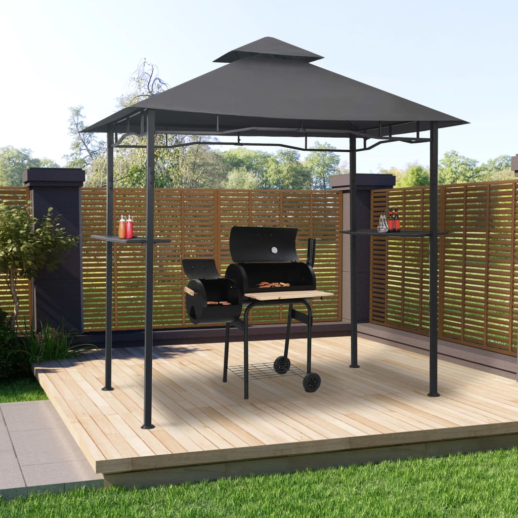 BBQ Gazebo 240x150x255 cm - Anthracite Steel | Weather Resistant & Durable