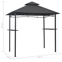 BBQ Gazebo 240x150x255 cm - Anthracite Steel | Weather Resistant & Durable