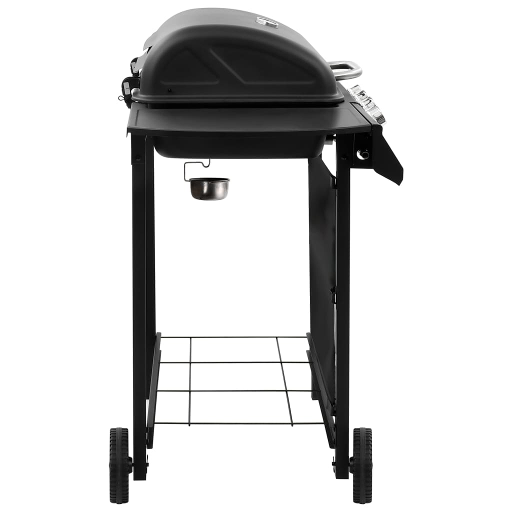 Gas BBQ Grill with 4 Burners Black - Perfect for Outdoor Feasts and Family Gatherings