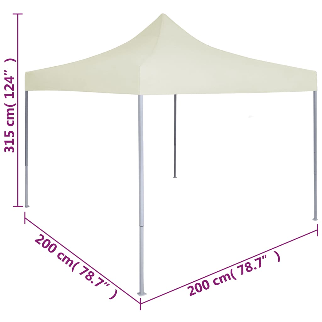 vidaXL Professional Folding Party Tent 2x2 m Steel Cream - Outdoor Event Canopy with UV and Water-Resistant Roof