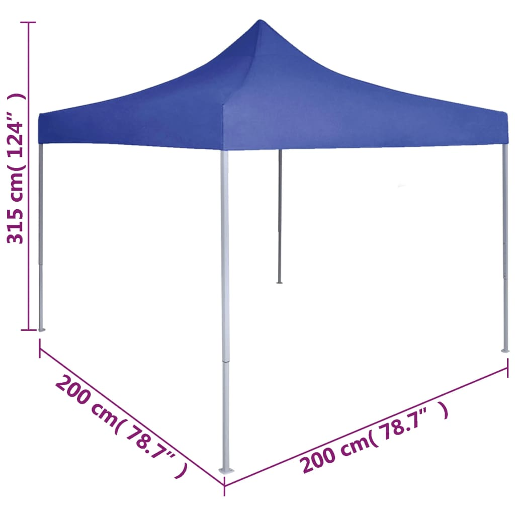 vidaXL Professional Folding Party Tent 2x2 m Steel Blue - Outdoor Canopy for Events and Gatherings