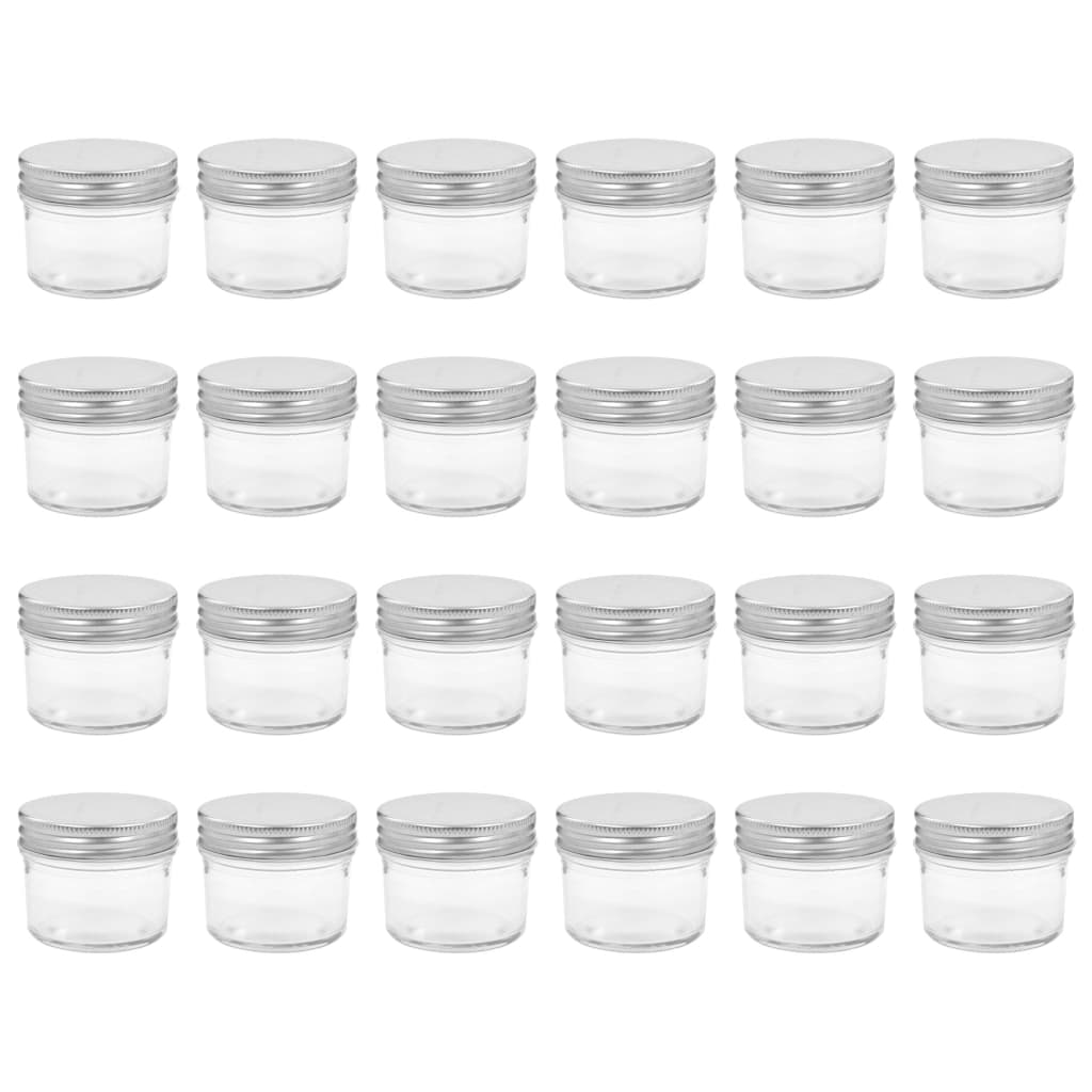 vidaXL Glass Jam Jars with Silver Lids - Store Your Preserves in Style